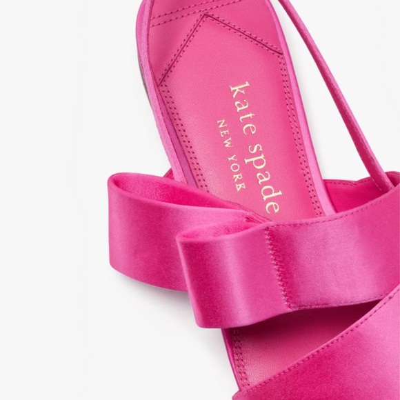 ♠️Kate Spade Bianca Satin Flats, Vivid Snapdragon Pink NIB - Picture 2 of 9
